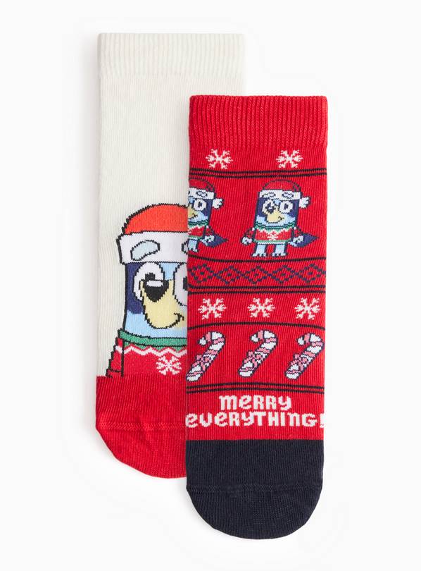 Bluey Christmas Theme Socks 2 Pack 9-12
